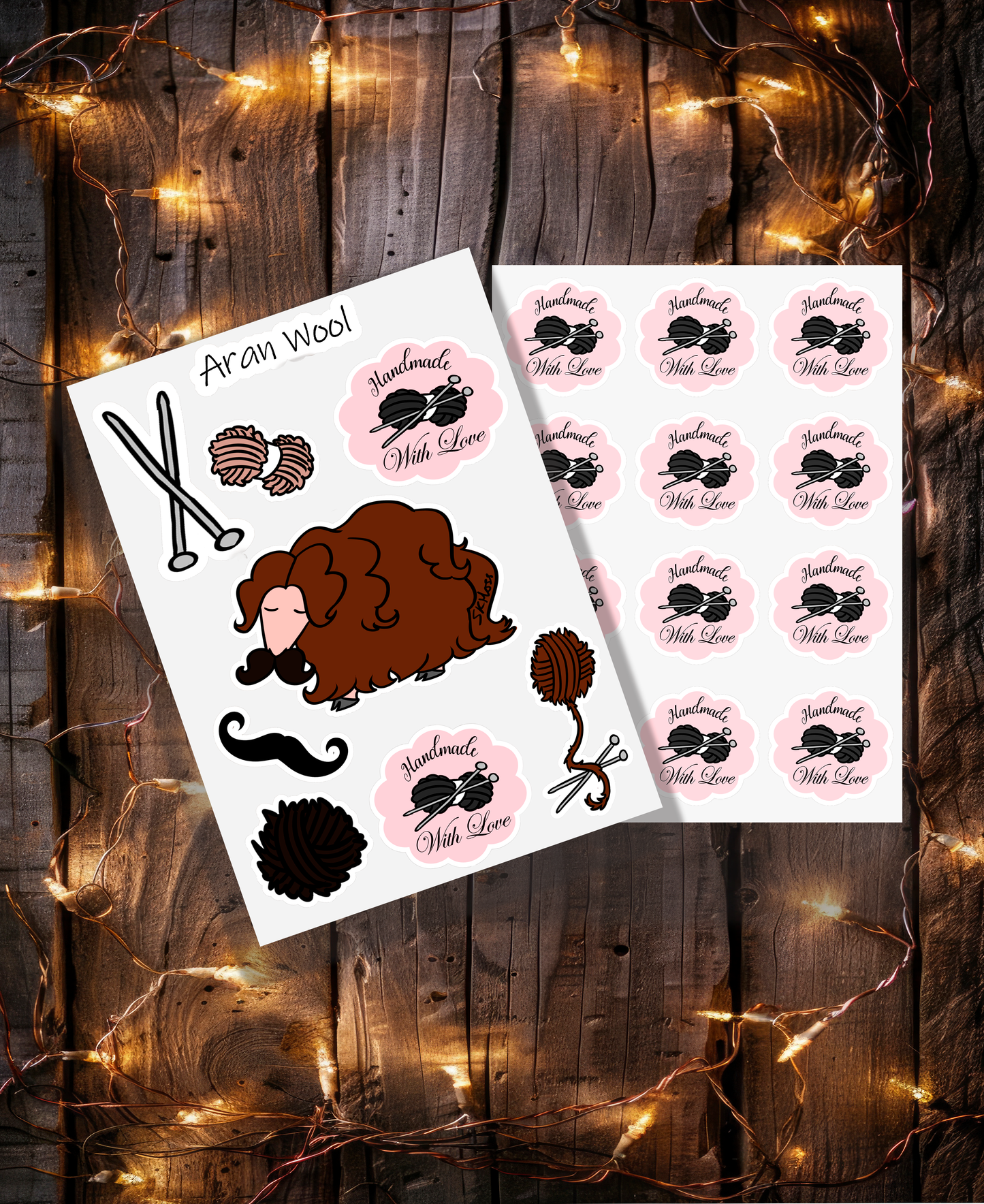 Pack of Glossy Stickers - Aran Wool