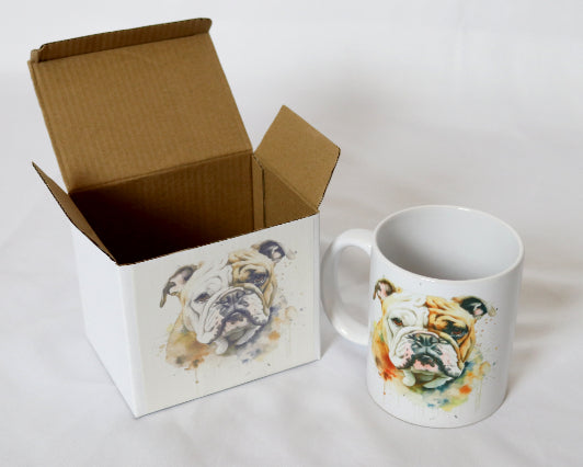 11oz ceramic printed Bulldog Mug with Box