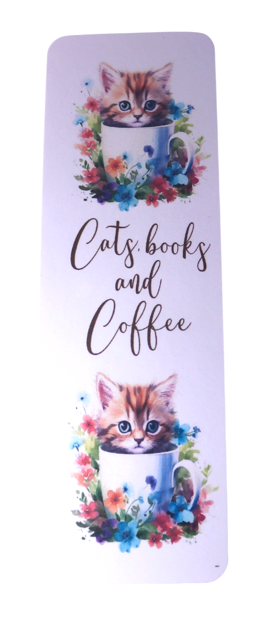 Cat in a teacup bookmark