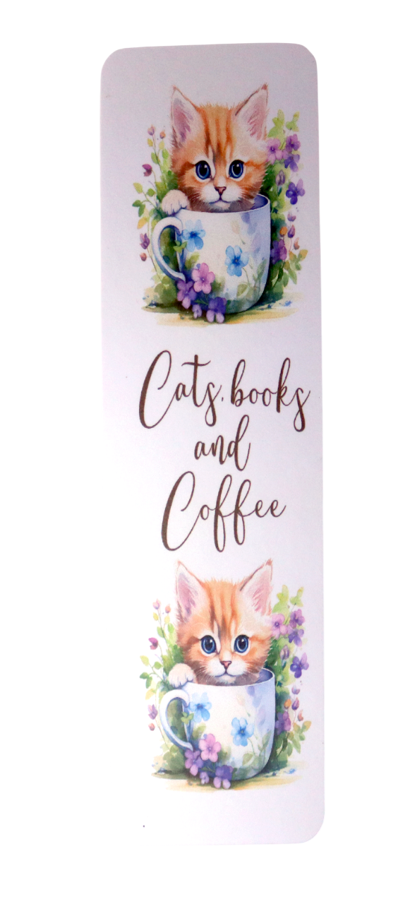 Cat in a teacup bookmark