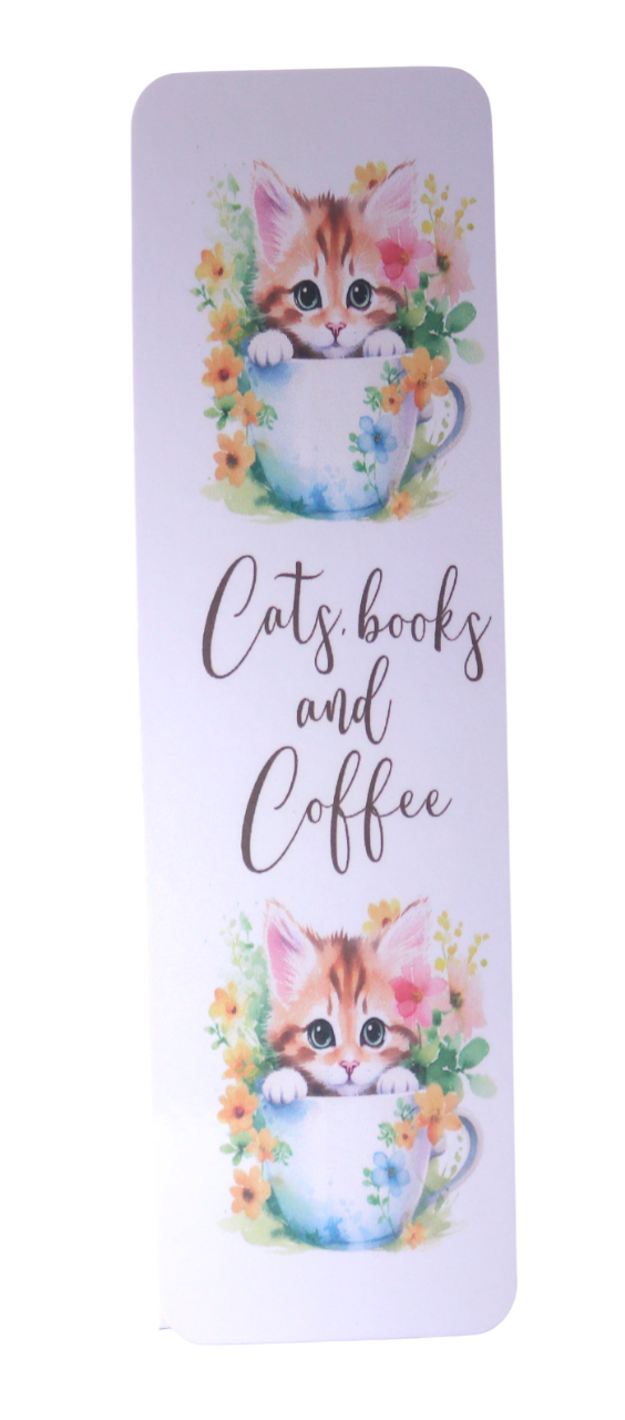 Cat in a teacup bookmark