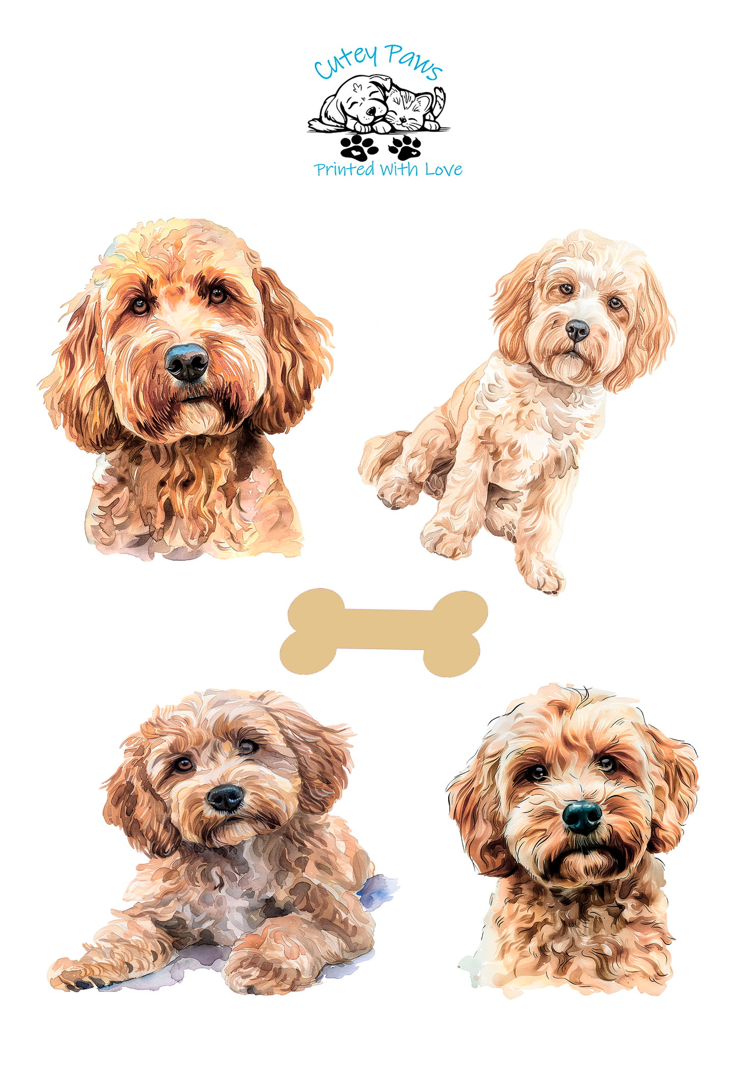glossy stickers with cockapoo design