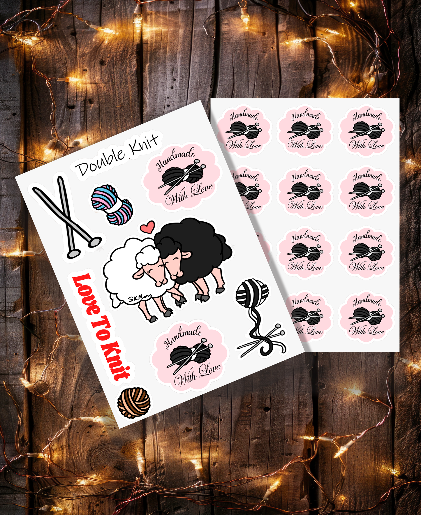 Pack of Glossy Stickers - Double Knit