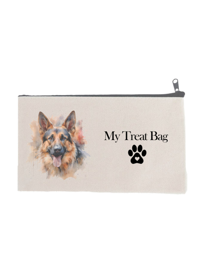 German shepherd printed dog treat bag
