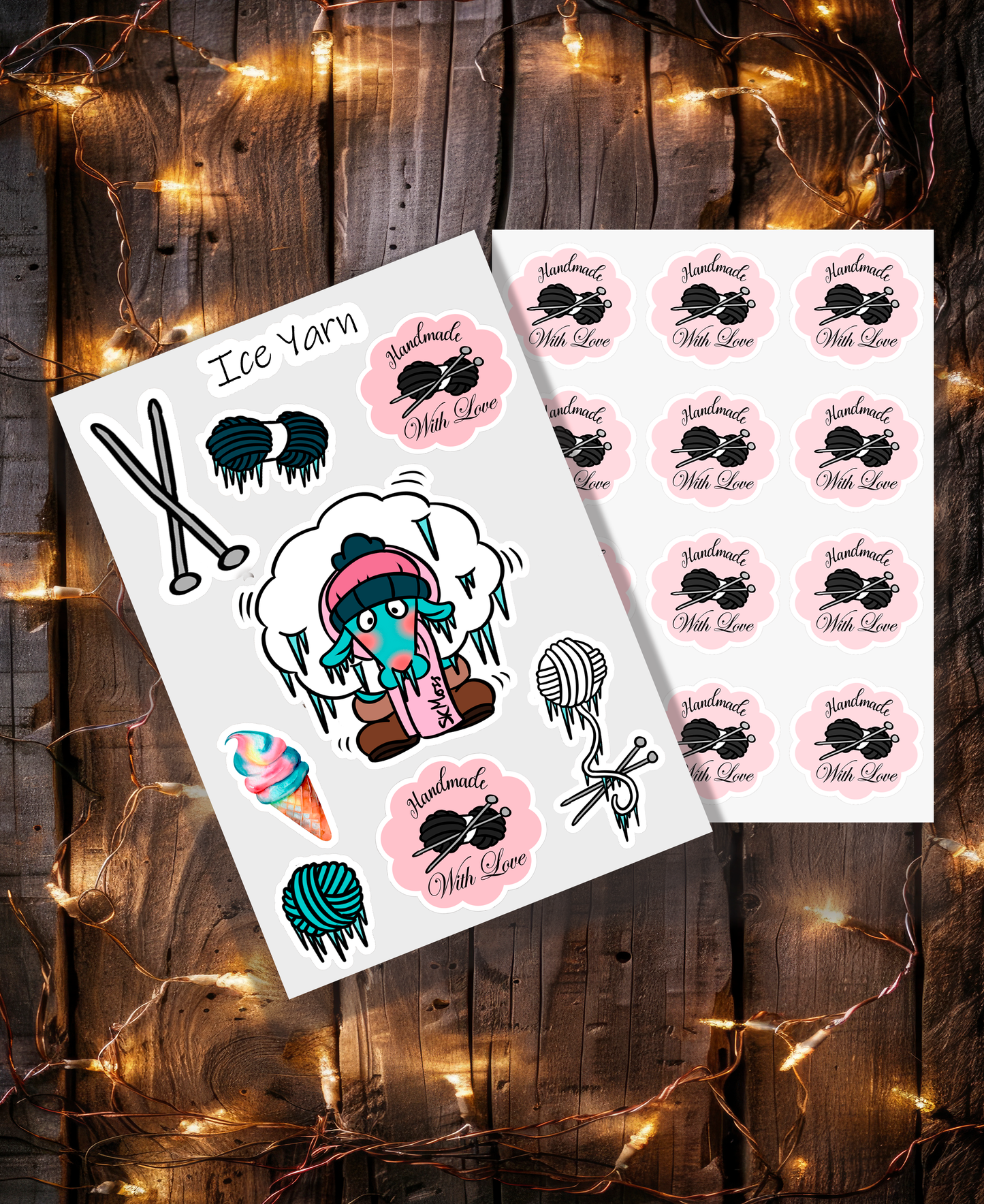 Pack of Glossy Stickers -Ice Yarn