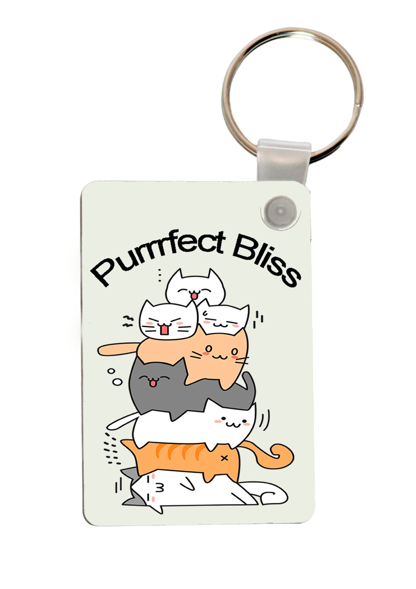 cartoon cats printed keyring