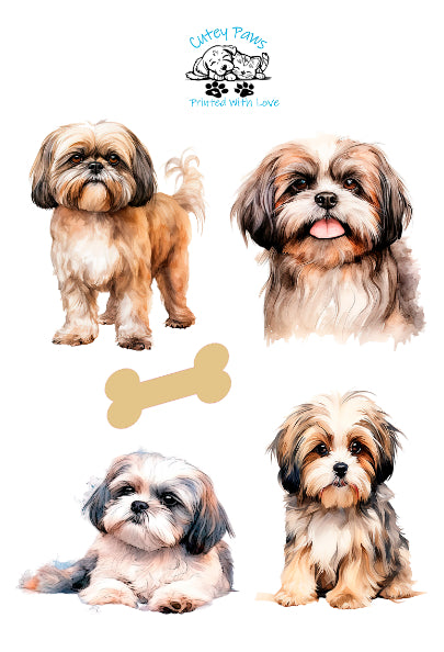 Shih Tzu glossy stickers