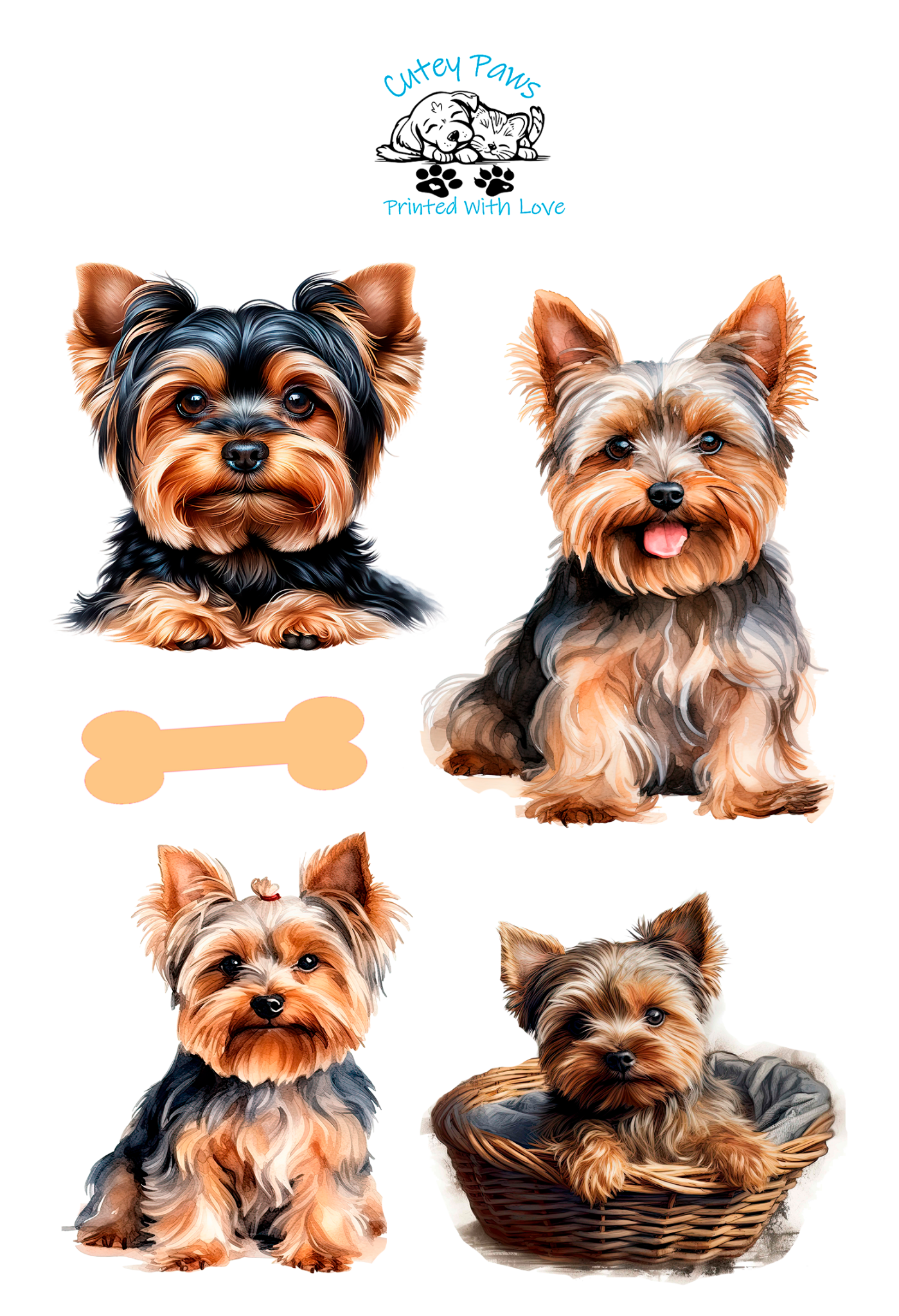 Yorkshire Terrier Full colour stickers