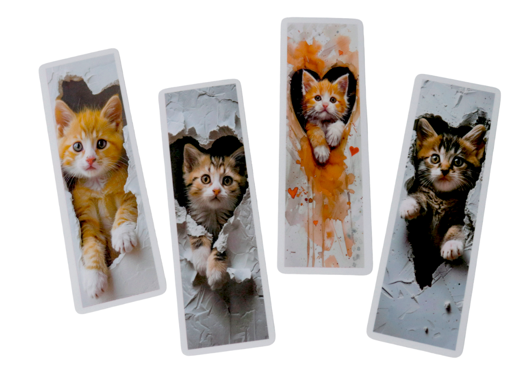 cat bookmark set of four