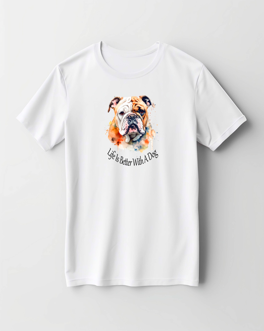 bulldog printed t shirt