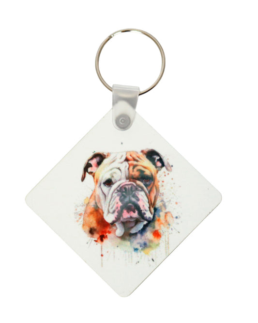 Bulldog Printed Mdf Keyring