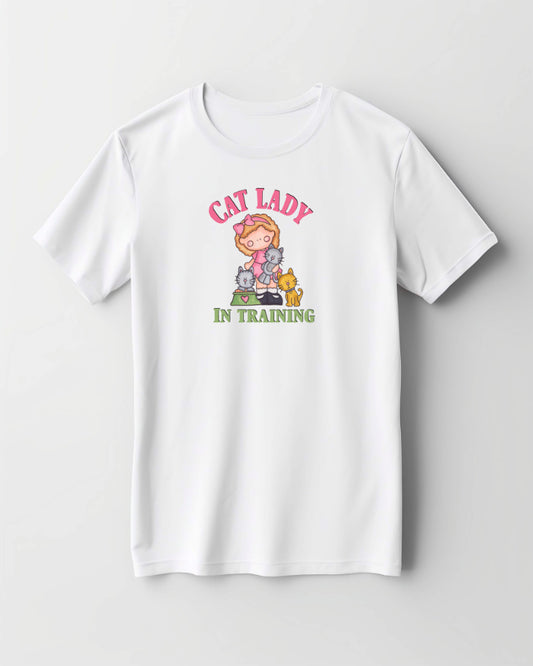 cat lady printed t shirt