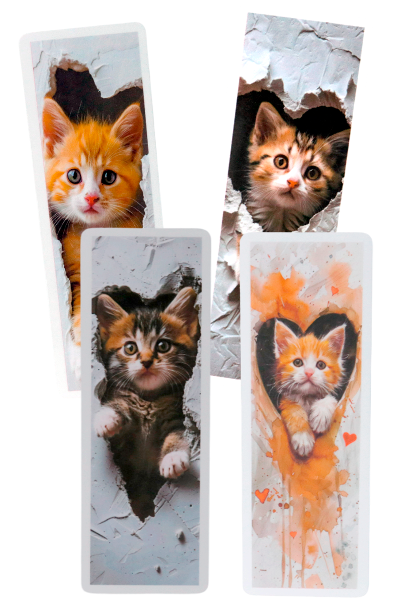 Set of 4 Bookmarks - Cats