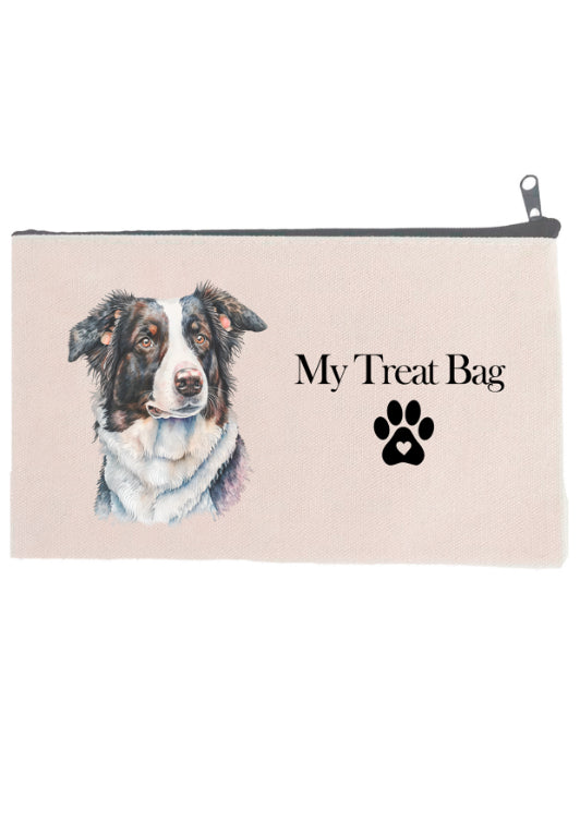 Collie printed dog treat bag