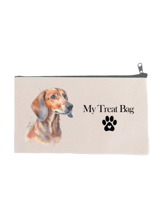 Dachshund printed dog treat bag