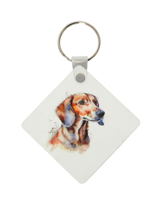 Dachshund Printed Mdf Keyring