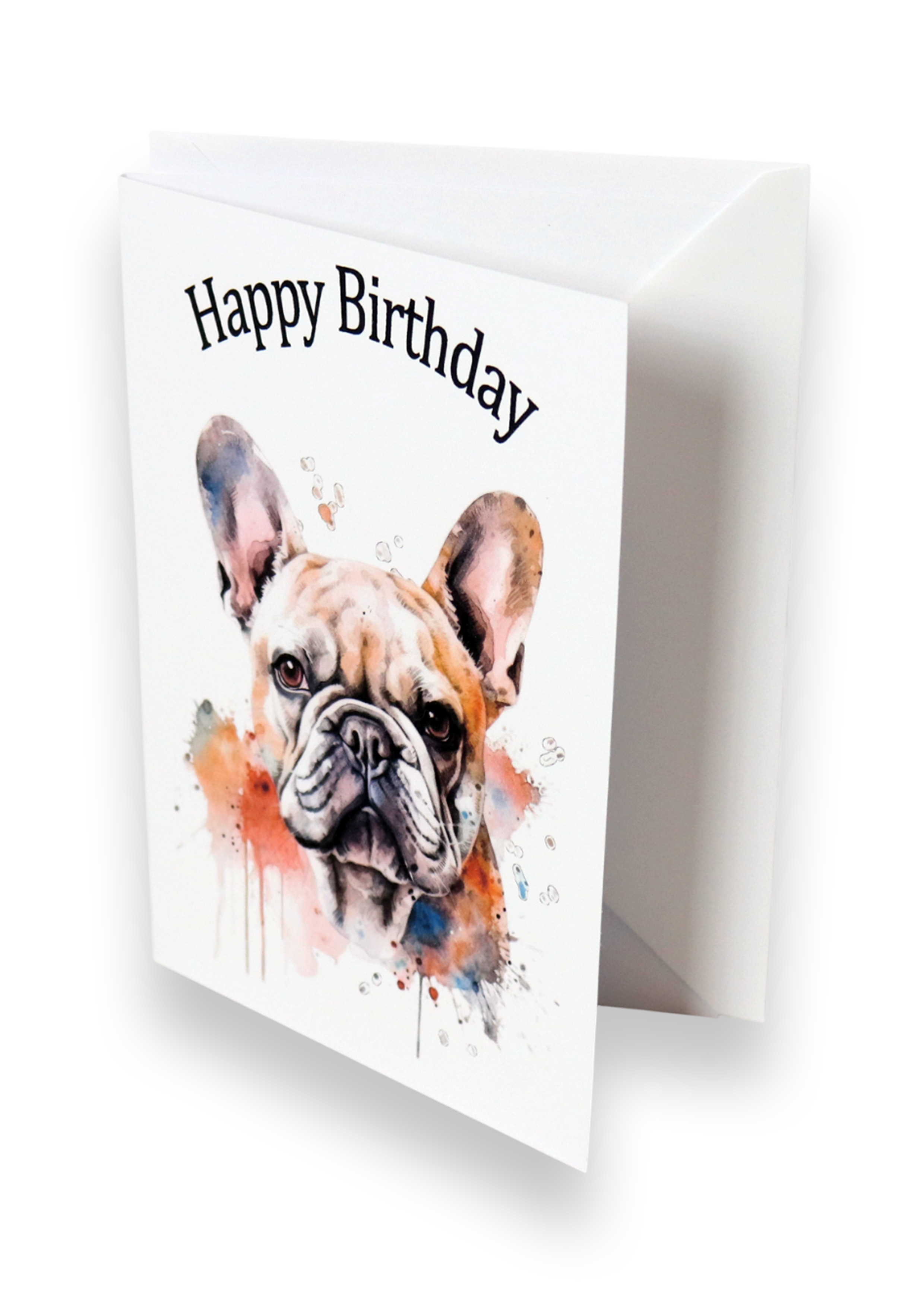 birthday card with French bulldog print