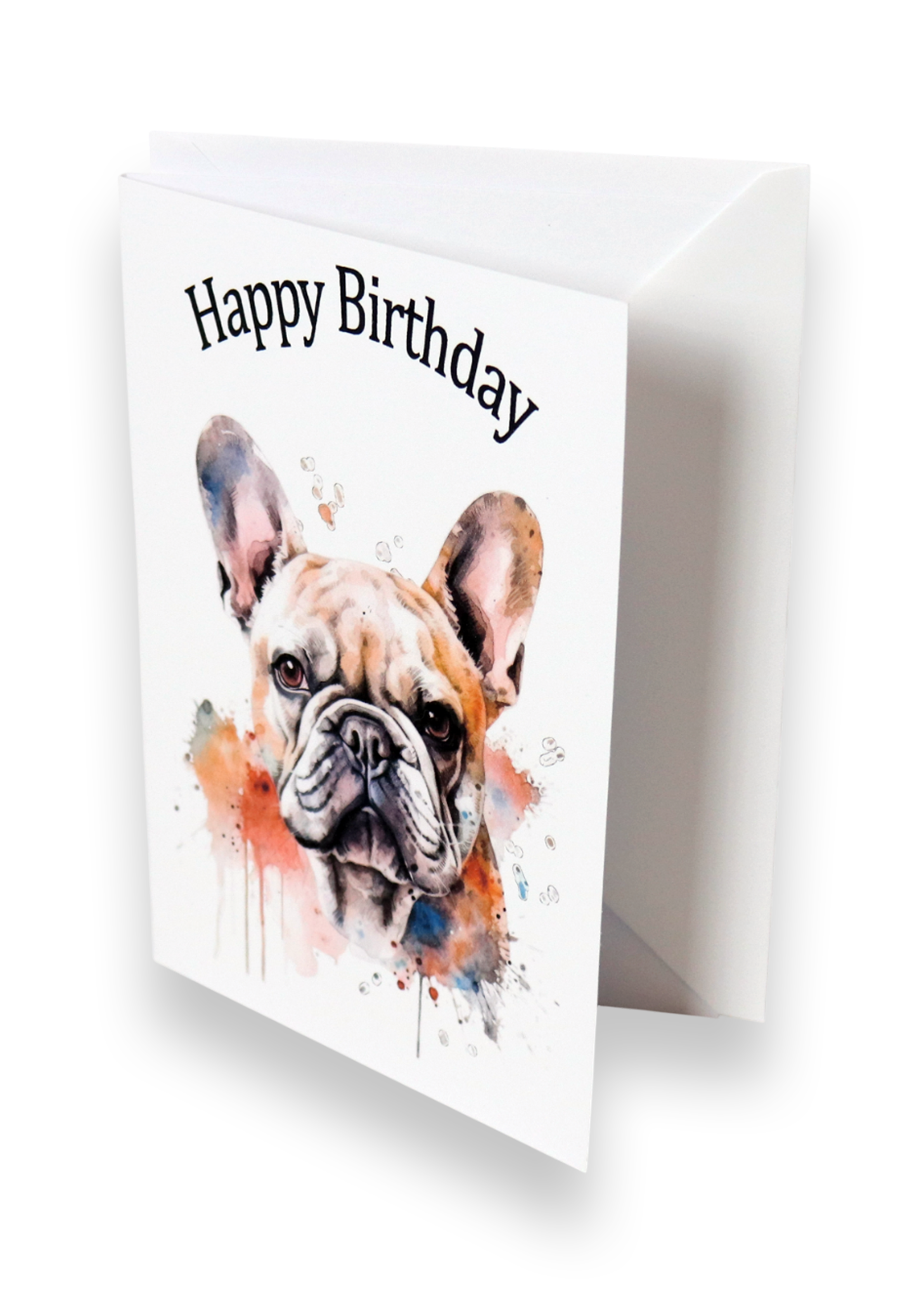 birthday card with French bulldog print