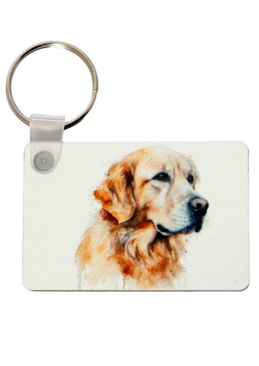 Golden Retriever printed mdf keyring 
