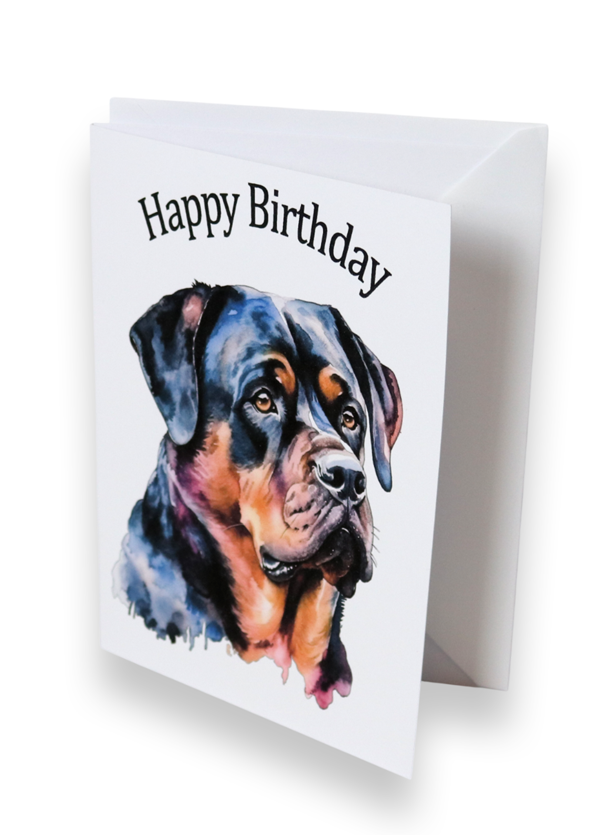 birthday card with Rottweiler print