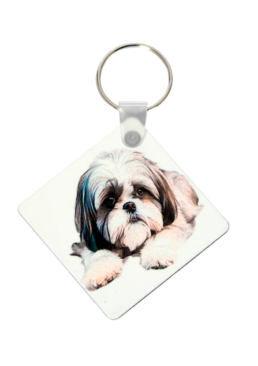 Shih Tzu mdf printed keyring