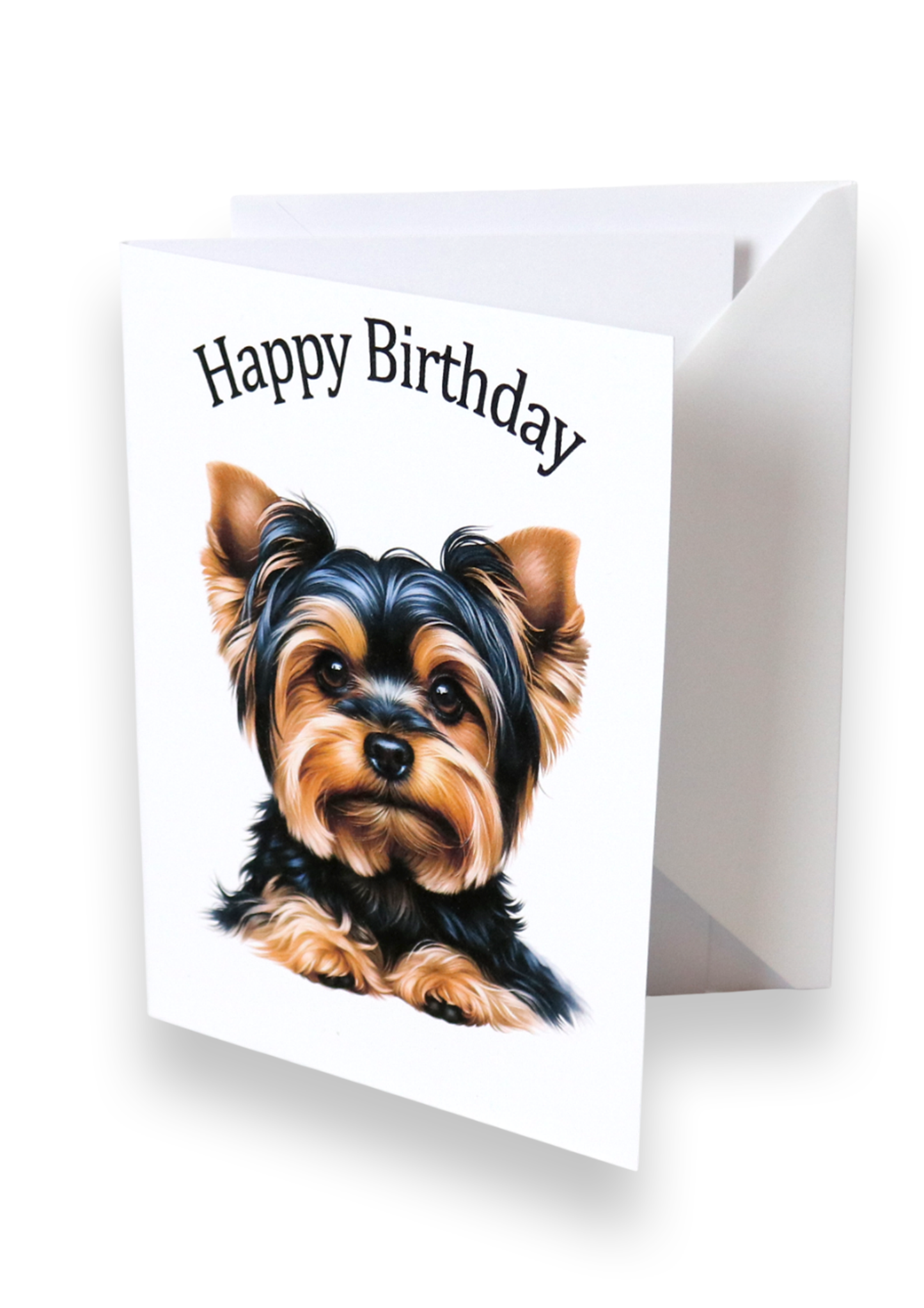 birthday card with Yorkshire terrier print