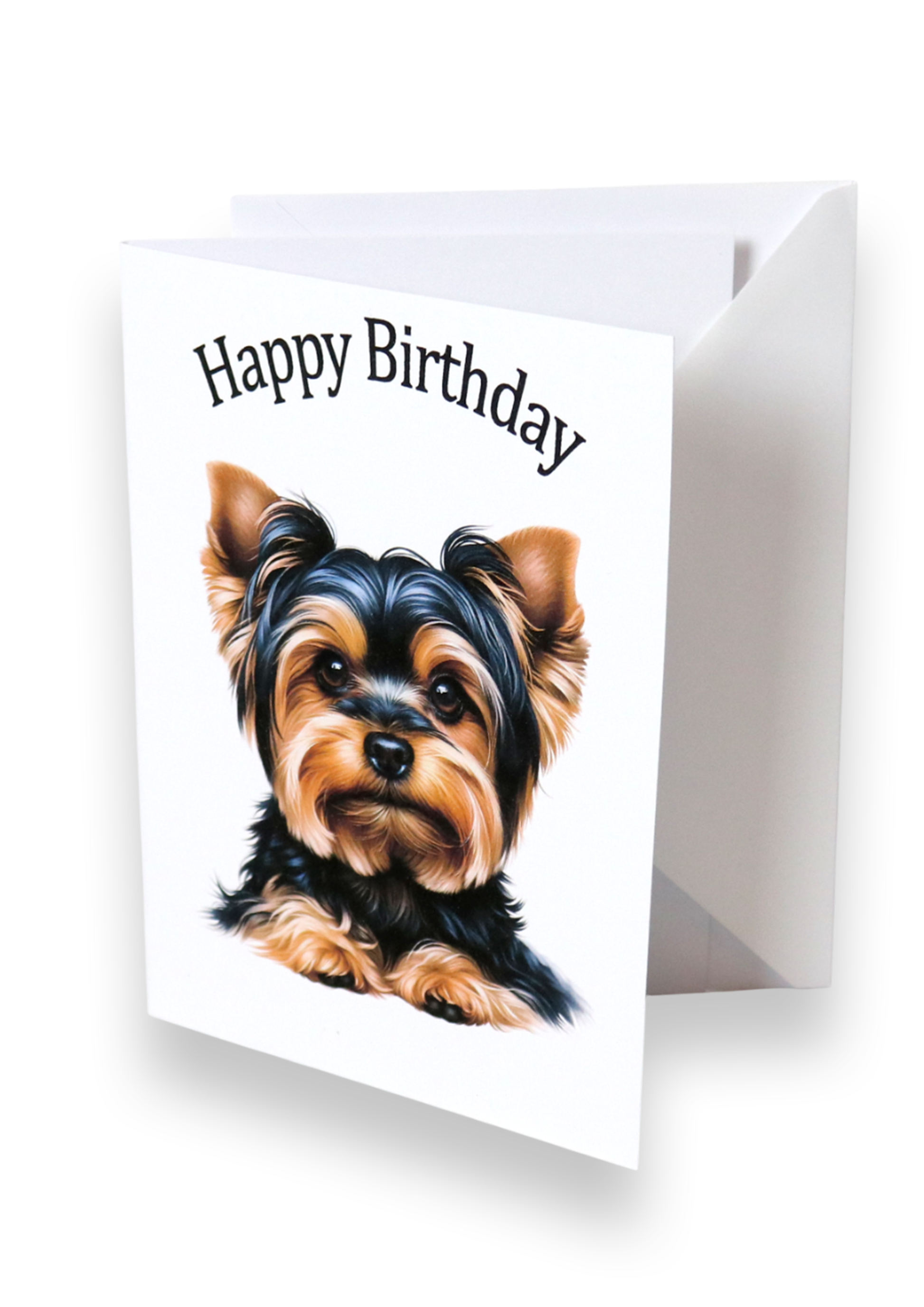 birthday card with Yorkshire terrier print