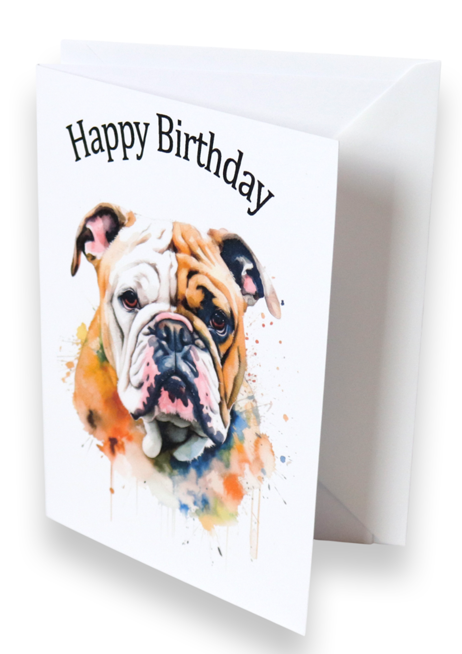 bulldog birthday card